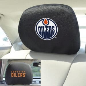Edmonton Oilers Embroidered Head Rest Cover Set - 2 Pieces-17016