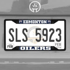 Edmonton Oilers Metal License Plate Frame Black Finish-31382