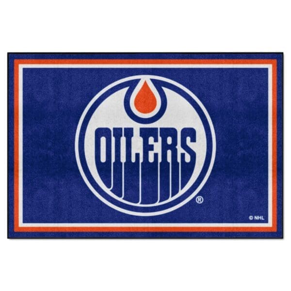 Edmonton Oilers Oilers 5ft. x 8 ft. Plush Area Rug 10393 1 scaled