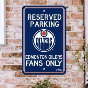 Edmonton Oilers Team Color Reserved Parking Sign Décor 18in. X 11.5in. Lightweight-33635