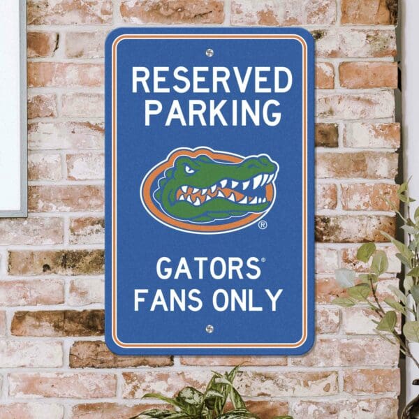 Florida Gators Team Color Reserved Parking Sign Décor 18in. X 11.5in. Lightweight
