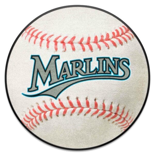 Florida Marlins Baseball Rug 27in. Diameter 1 scaled
