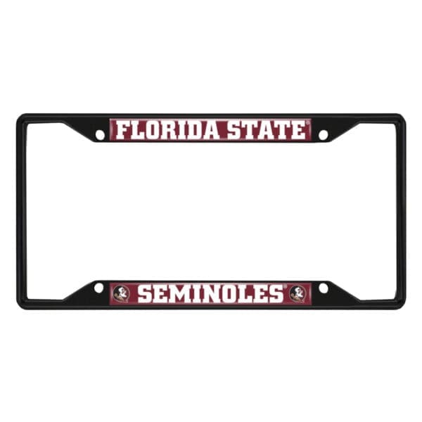 Florida State Seminoles Metal License Plate Frame Black Finish 1