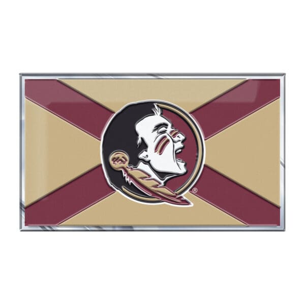 Florida State Seminoles State Flag Aluminum Embossed Emblem 1