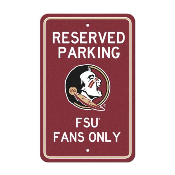 Florida State Seminoles Team Color Reserved Parking Sign Decor 18in. X 11.5in. Lightweight 1 scaled