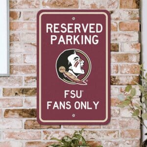 Florida State Seminoles Team Color Reserved Parking Sign Décor 18in. X 11.5in. Lightweight