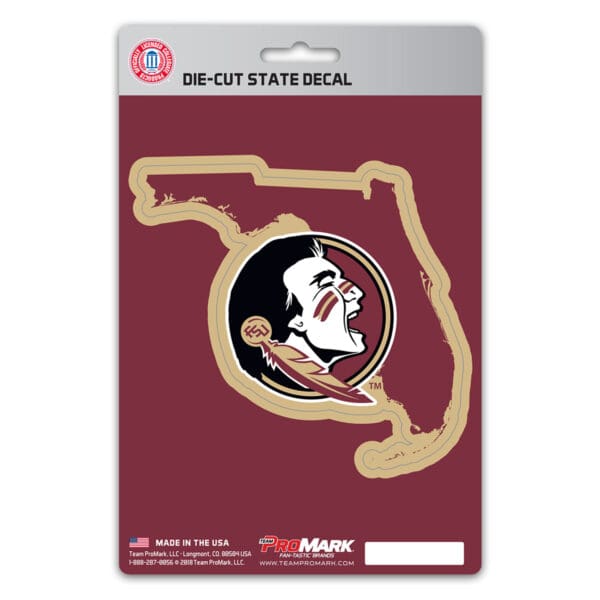 Florida State Seminoles Team State Shape Decal Sticker 1