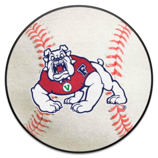 Fresno State Bulldogs Baseball Rug 27in. Diameter 1 scaled