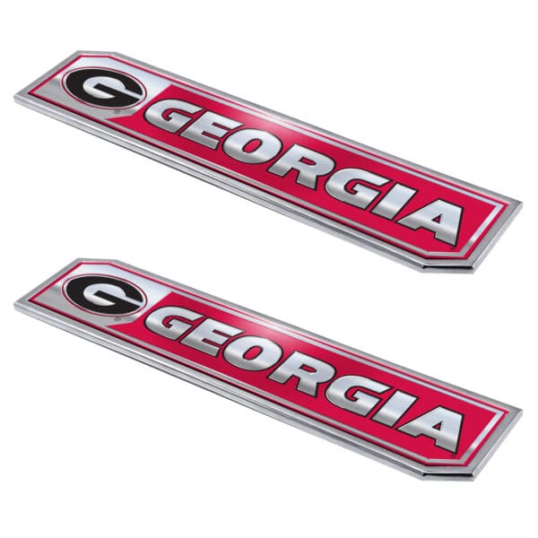 Georgia Bulldogs 2 Piece Heavy Duty Aluminum Embossed Truck Emblem Set 1
