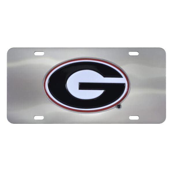 Georgia Bulldogs 3D Stainless Steel License Plate 1
