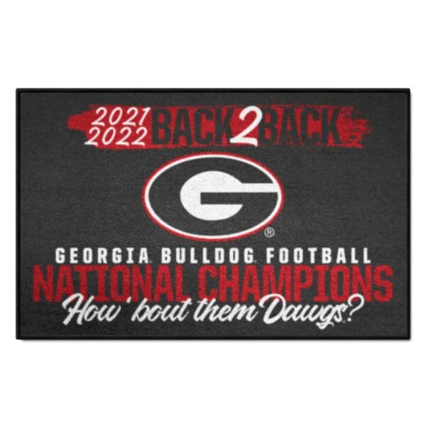 Georgia Bulldogs Back to Back Champions Accent Rug 19in. x 30in 1 scaled