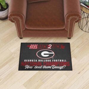 Georgia Bulldogs Back to Back Champions Accent Rug - 19in. x 30in.