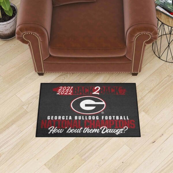 Georgia Bulldogs Back to Back Champions Accent Rug - 19in. x 30in.