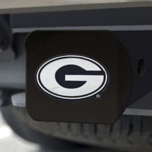 Georgia Bulldogs Black Metal Hitch Cover with Metal Chrome 3D Emblem
