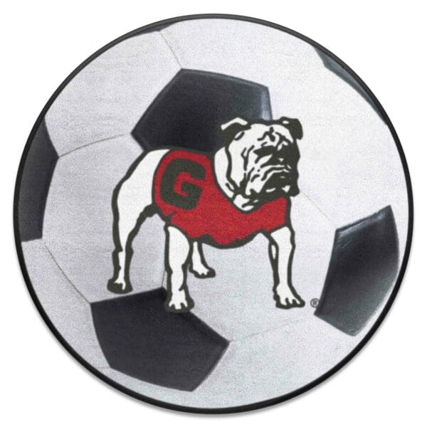 Georgia Bulldogs Soccer Ball Rug 27in. Diameter 1 4 scaled