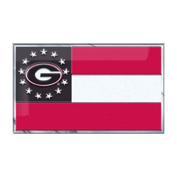Georgia Bulldogs State Flag Aluminum Embossed Emblem 1