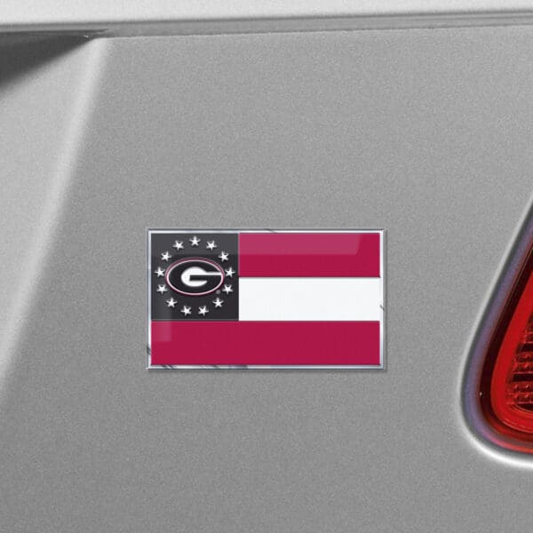 Georgia Bulldogs State Flag Aluminum Embossed Emblem