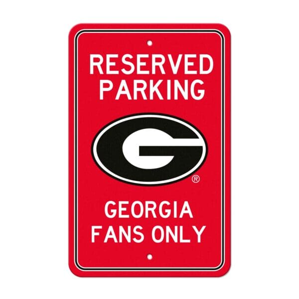 Georgia Bulldogs Team Color Reserved Parking Sign Decor 18in. X 11.5in. Lightweight 1 scaled