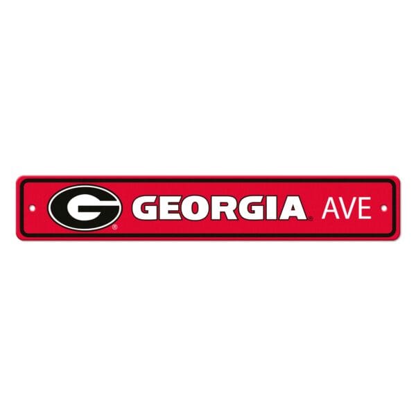 Georgia Bulldogs Team Color Street Sign Decor 4in. X 24in. Lightweight 1 scaled