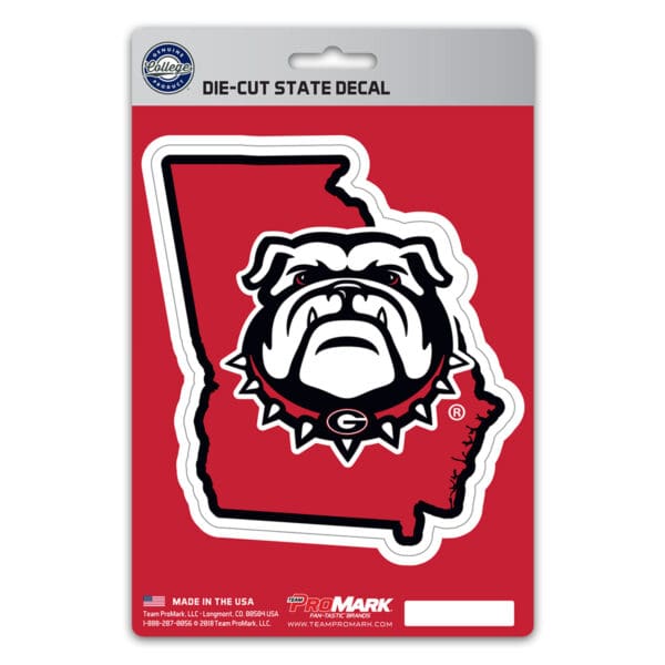 Georgia Bulldogs Team State Shape Decal Sticker 1