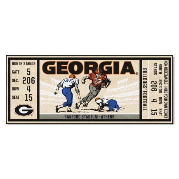 Georgia Bulldogs Ticket Runner Rug 30in. x 72in 1 scaled