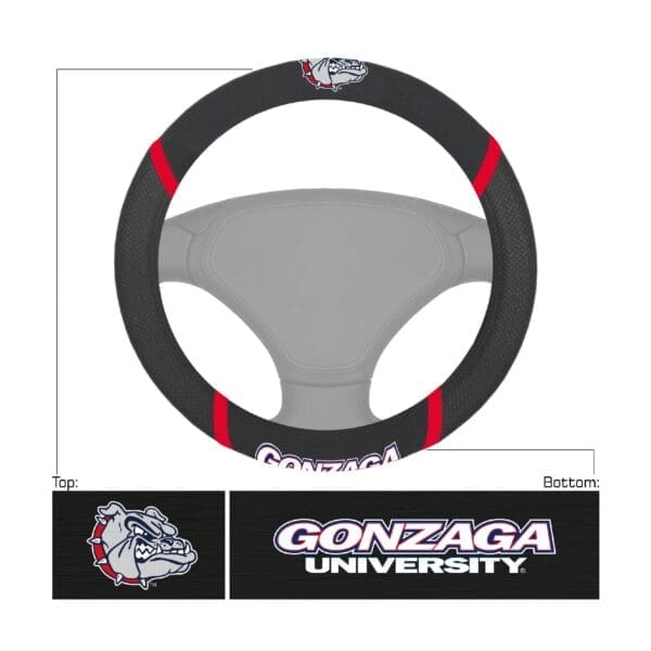 Gonzaga Bulldogs Embroidered Steering Wheel Cover 1