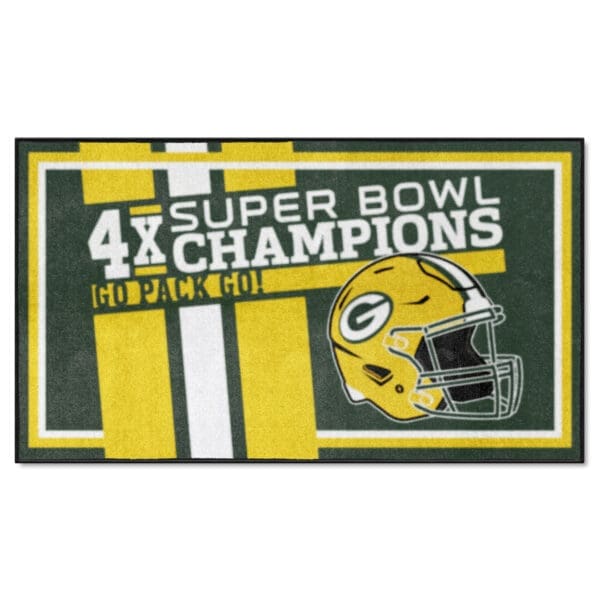 Green Bay Packers Dynasty 3ft. x 5ft. Plush Area Rug 1 scaled