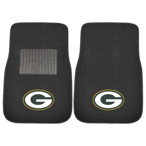 Green Bay Packers Embroidered Car Mat Set 2 Pieces 1