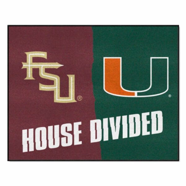 House Divided Florida State Miami House Divided House Divided Rug 34 in. x 42.5 in 1 scaled