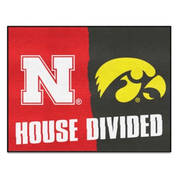 House Divided Nebraska Iowa House Divided House Divided Rug 34 in. x 42.5 in 1 scaled