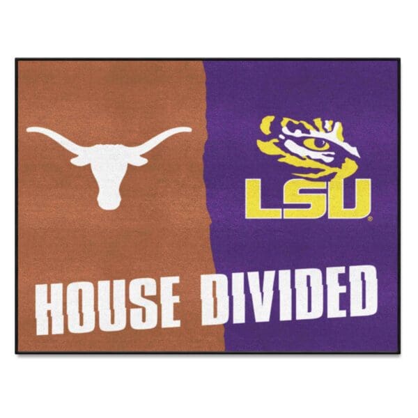 House Divided Texas LSU House Divided House Divided Rug 34 in. x 42.5 in 1 scaled