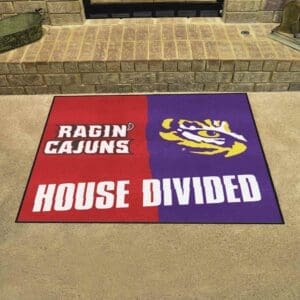 House Divided - UL-Lafayette / LSU House Divided House Divided Rug - 34 in. x 42.5 in.