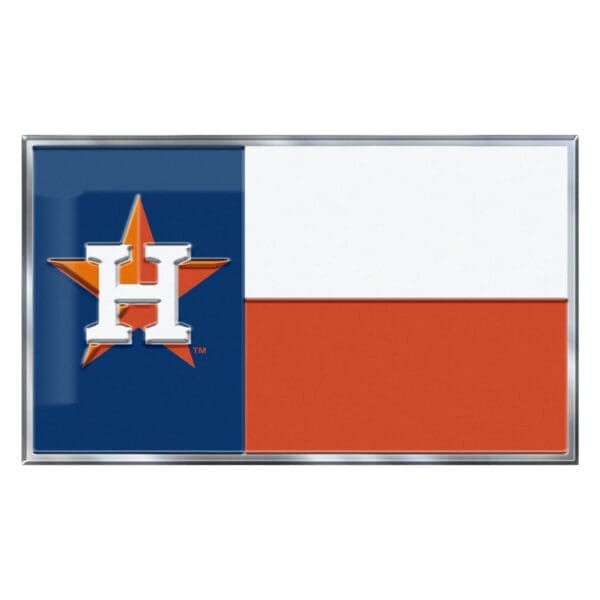 Houston Astros State Flag Aluminum Embossed Emblem 1