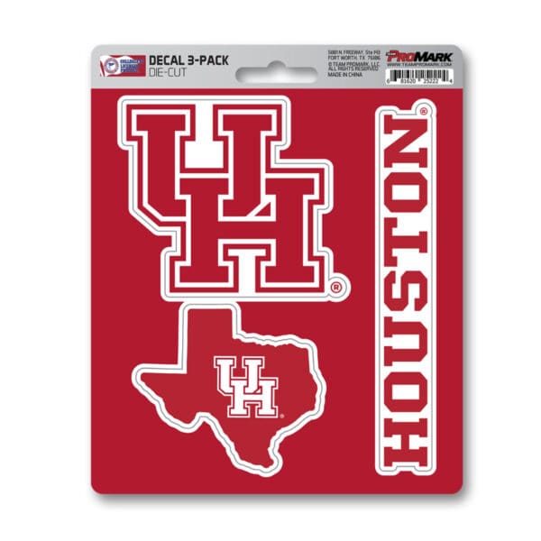 Houston Cougars 3 Piece Decal Sticker Set 1