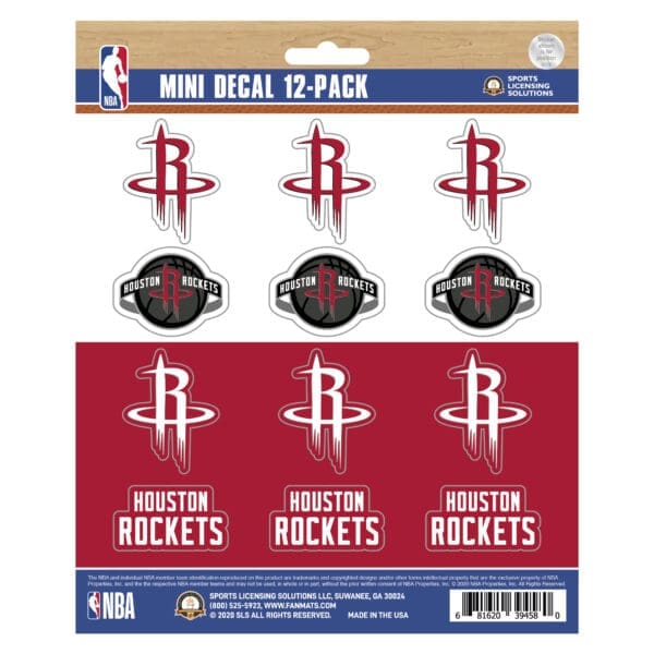 Houston Rockets 12 Count Mini Decal Sticker Pack 63222 1