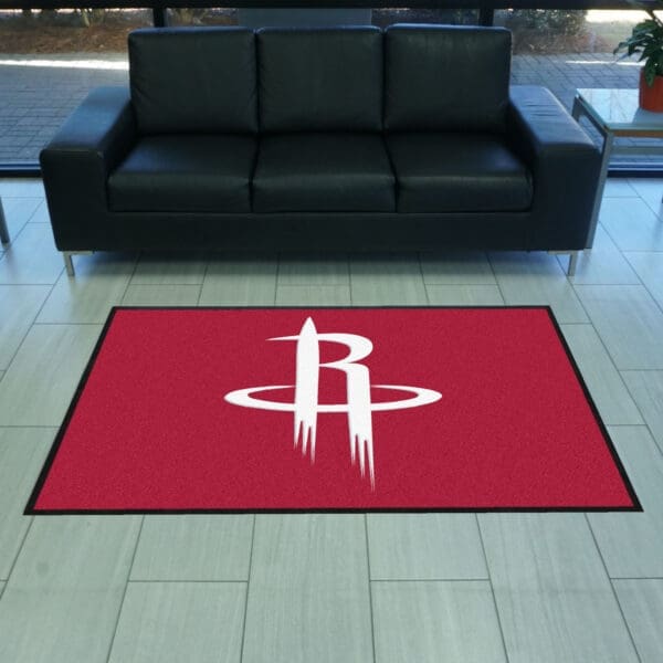 Houston Rockets 4X6 High-Traffic Mat with Durable Rubber Backing - Landscape Orientation-9917