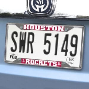 Houston Rockets Chrome Metal License Plate Frame