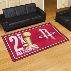 Houston Rockets Dynasty 5ft. x 8ft. Plush Area Rug-35100