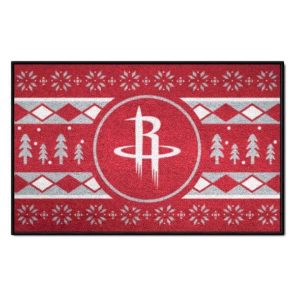Houston Rockets Holiday Sweater Starter Mat Accent Rug 19in. x 30in. 26825 1 scaled