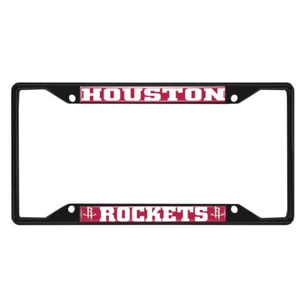 Houston Rockets Metal License Plate Frame Black Finish 31331 1