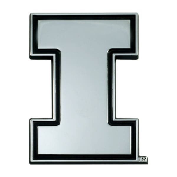 Illinois Illini 3D Chrome Metal Emblem 1