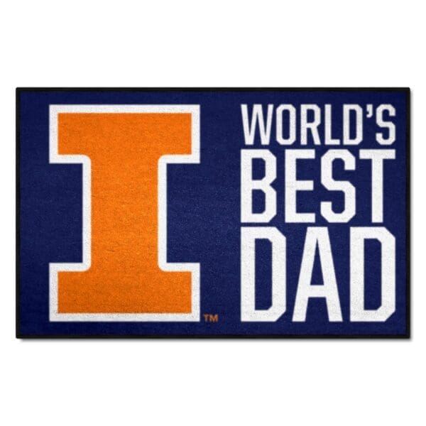 Illinois Illini Starter Mat Accent Rug 19in. x 30in. Worlds Best Dad Starter Mat 1 scaled