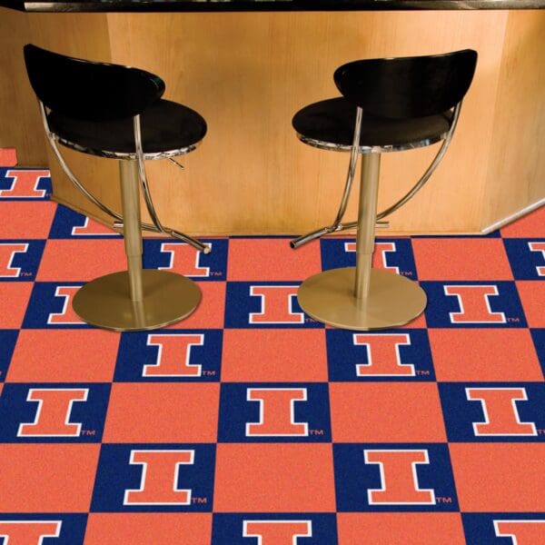 Illinois Illini Team Carpet Tiles - 45 Sq Ft.
