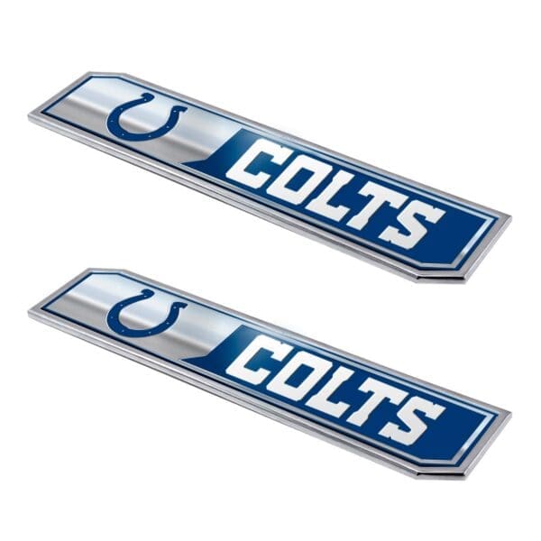 Indianapolis Colts 2 Piece Heavy Duty Aluminum Embossed Truck Emblem Set 1