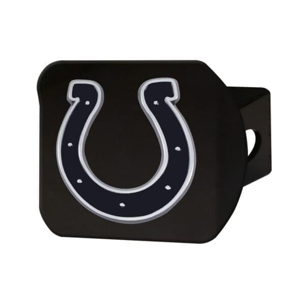 Indianapolis Colts Black Metal Hitch Cover with Metal Chrome 3D Emblem 1