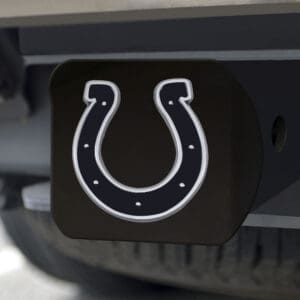 Indianapolis Colts Black Metal Hitch Cover with Metal Chrome 3D Emblem