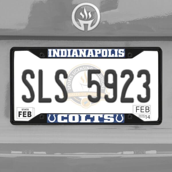 Indianapolis Colts Metal License Plate Frame Black Finish