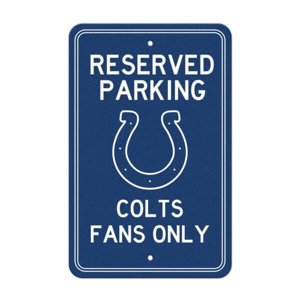 Indianapolis Colts Team Color Reserved Parking Sign Decor 18in. X 11.5in. Lightweight 1 scaled