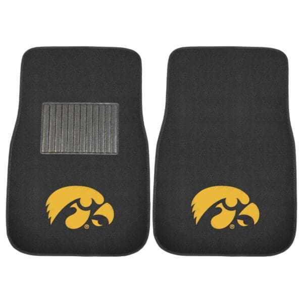 Iowa Hawkeyes Embroidered Car Mat Set 2 Pieces 1