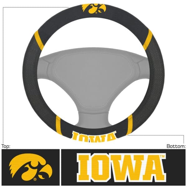 Iowa Hawkeyes Embroidered Steering Wheel Cover 1